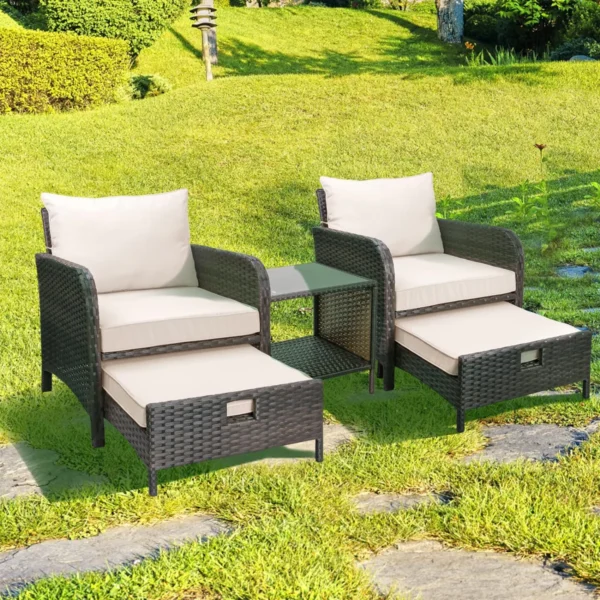 IIOF Outdoor Space with Wicker Rattan Lounge Chairs (Door Chair). - Image 5