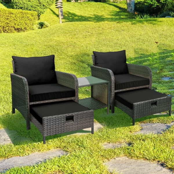 IIOF Outdoor Space with Wicker Rattan Lounge Chairs (Door Chair). - Image 4