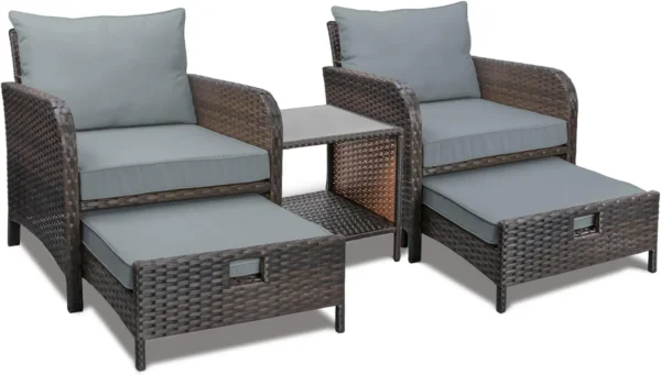 IIOF Outdoor Space with Wicker Rattan Lounge Chairs (Door Chair). - Image 3