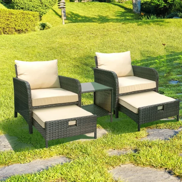 IIOF Outdoor Space with Wicker Rattan Lounge Chairs (Door Chair). - Image 6