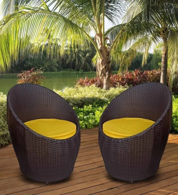 Experience Ultimate Comfort with the iiof Apple Chair Two Seater (Brown & yellow)