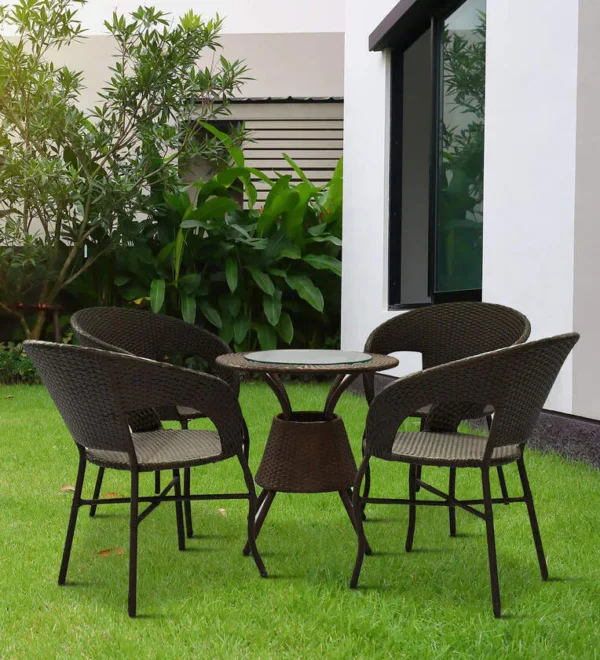 Elevate Your Space with iiof 4 Seater Chair Sets furniture (Brown ) - Image 2