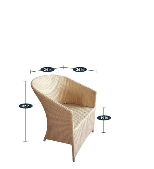 IIOF Garden Patio 4 Seating Chair with 1 full Table Set Balcony Outdoor Furniture (sand brown) - Image 5