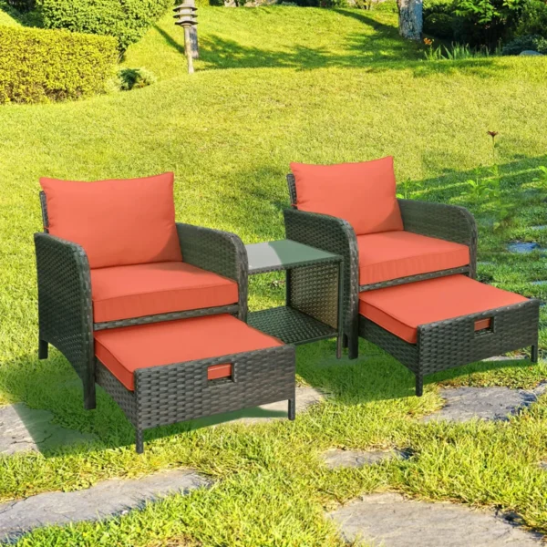 IIOF Outdoor Space with Wicker Rattan Lounge Chairs (Door Chair). - Image 2