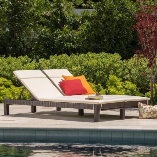 IIOF Premium Rattan Lounge Chairs Set of 2 – Dark Brown & Cream