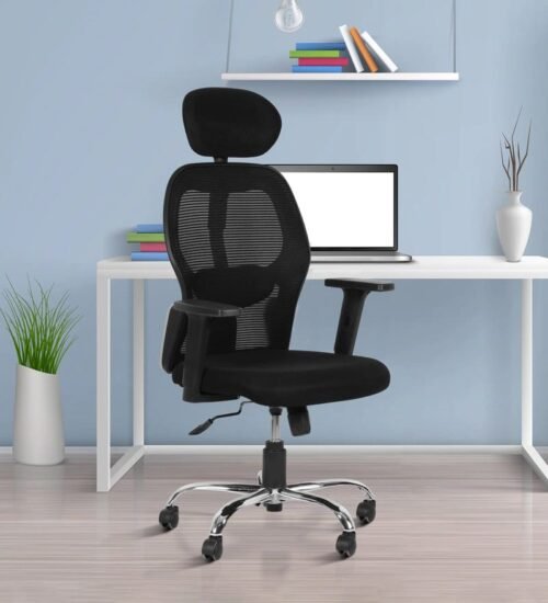 IIOF New York Superb Office Chair, High Back Mesh Ergonomic Home Office Desk Chair with 2D Adjustable Armrests & Lumbar Support, Knee-Tilt Mechanism & Heavy Duty Metal Base.
